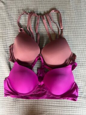 Victoria's Secret Dual-Pack Push-Up Front Close Bras - Dusty Rose & Fuchsia